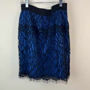 Robert Rodriguez Blue Overlay Skirt, 6